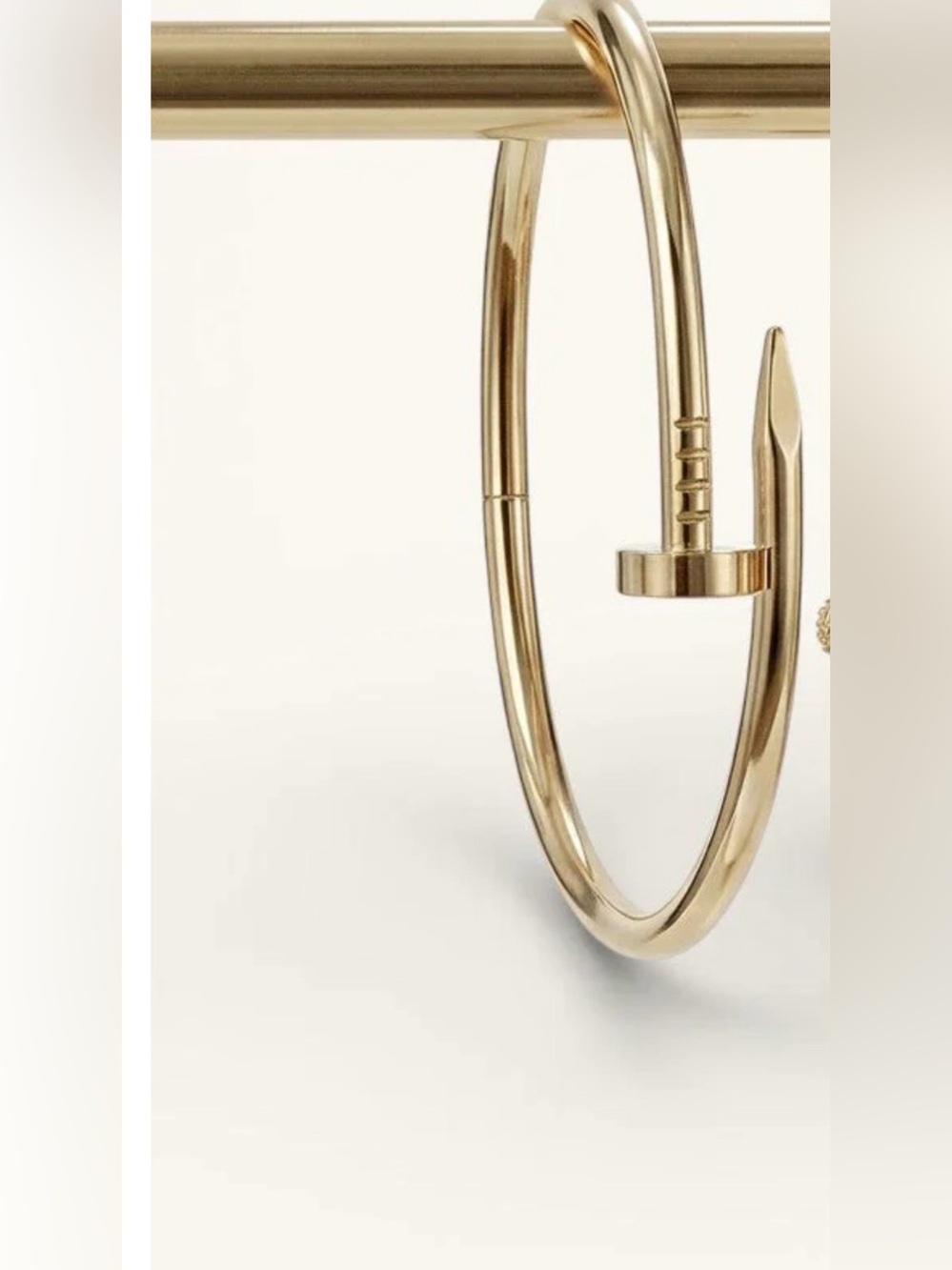 Brand new stainless steel with 18k gold plating with nail inspired design